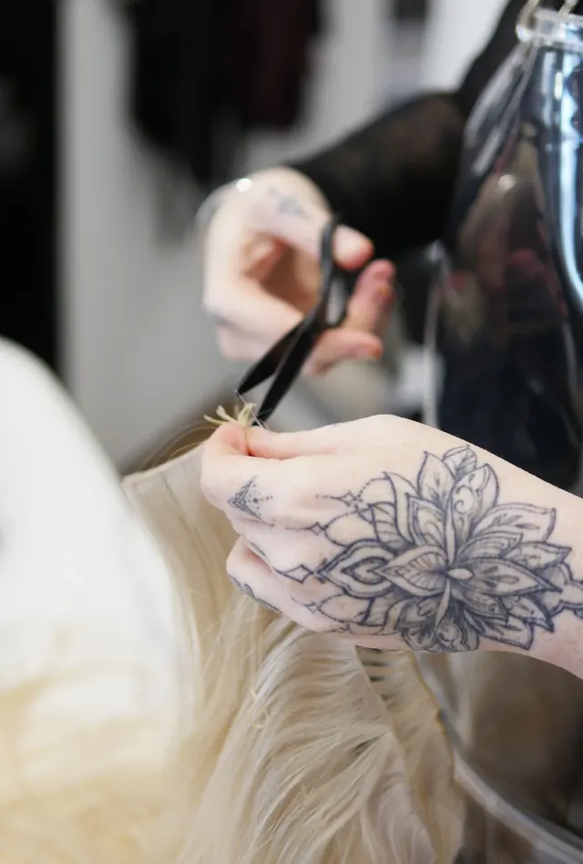Hair extensions being prepared in the South Perth studio