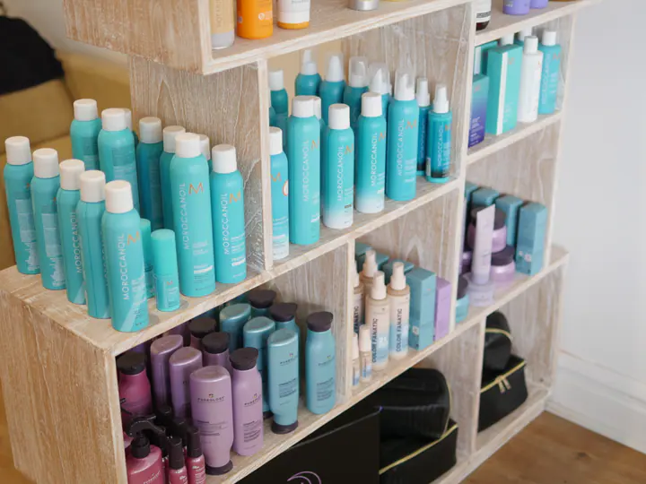 Professional salon care displayed in the South Perth studio